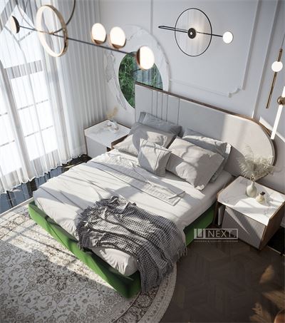 * Nâng niu giấc ngủ với giường bọc nỉ mềm mại và hiện đại.
