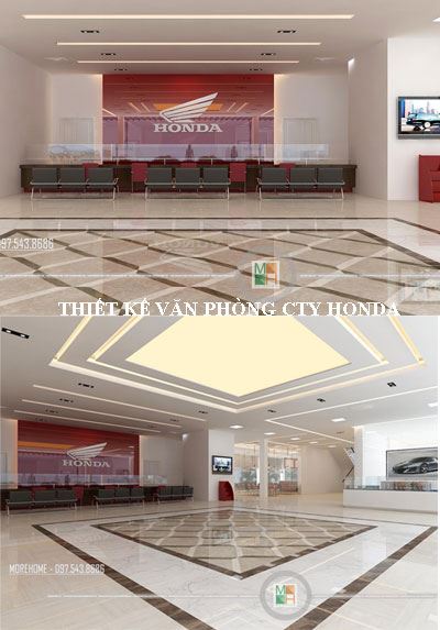 Thiết kế sảnh lễ tân văn phòng công ty Honda