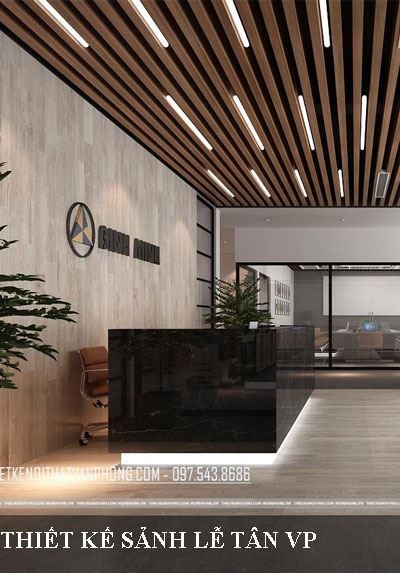 Thiết kế sảnh lễ tân văn phòng công ty Bình Minh