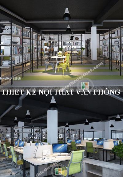 Thiết kế phòng làm việc cho nhân viên mẫu 02