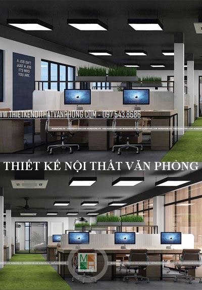 Thiết kế phòng làm việc nhân viên mẫu 01